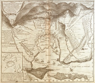 Toulon (Fransa) Haritası (Gravür by Jean-Baptiste Nolin