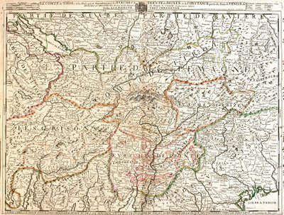 Tirol Eyaleti (Almanya) Haritası (Gravür by Jean-Baptiste Nolin