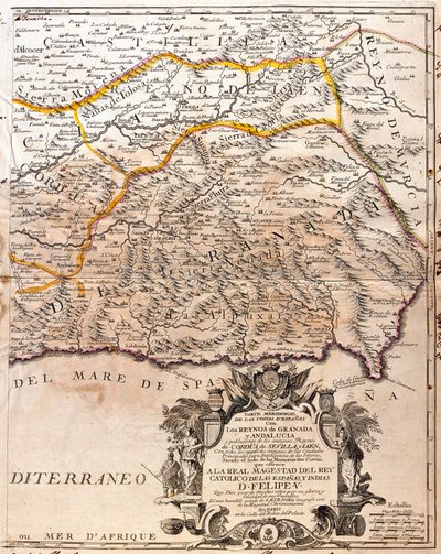 Granada Eyaleti (İspanya) Haritası (Gravür by Jean-Baptiste Nolin