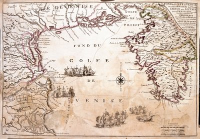 Venedik Körfezi Haritası, Adriyatik Denizi (Gravür by Jean-Baptiste Nolin