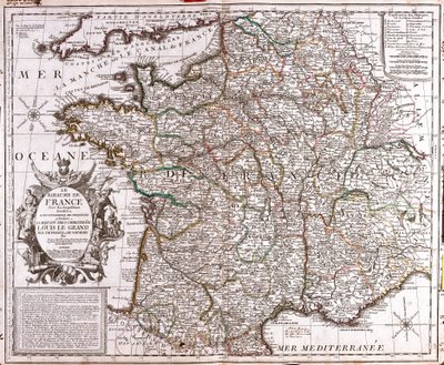 Fransa Krallığı Haritası (Gravür by Jean-Baptiste Nolin