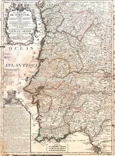 Portekiz Krallığı Haritası (Gravür by Jean-Baptiste Nolin