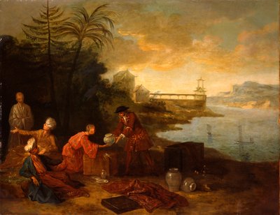 Asya - Çinli bir tüccardan porselen satın alan Avrupalı bir tüccar, 1724 by Jean Baptiste Oudry