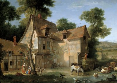 Detay Çiftliği. Jean Baptiste Oudry (1686-1755) 1750 Sun tarafından tablo. 1,3x2,12 m by Jean Baptiste Oudry