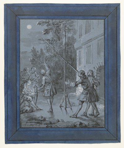 Ayda bir hayvan / Un Animal dans la Lune Jean de La Fontaine'in fablları için çizimler (seri başlığı) by Jean Baptiste Oudry