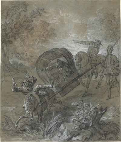 La Rancune bir sedyede, bataklıkta vuruldu by Jean Baptiste Oudry