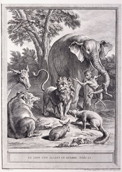 Savaşa Giden Aslan, c.1755-1759 by Jean Baptiste Oudry