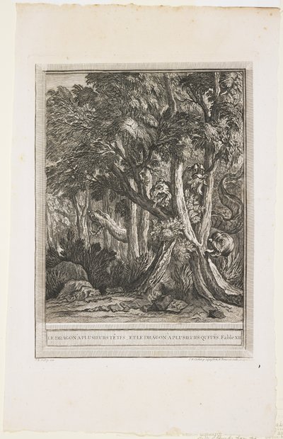 Birçok Başın Ejderhası, Fable XII, c. 1753-1755 by Jean Baptiste Oudry