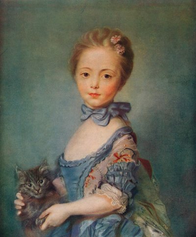 Yavru Kedili Bir Kız, c1743 by Jean Baptiste Perronneau