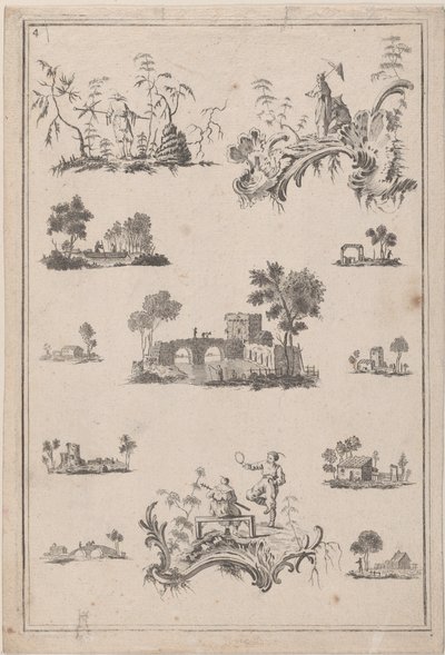 Chinoiserie Süsleri, ca. 1770. by Jean Baptiste Pillement