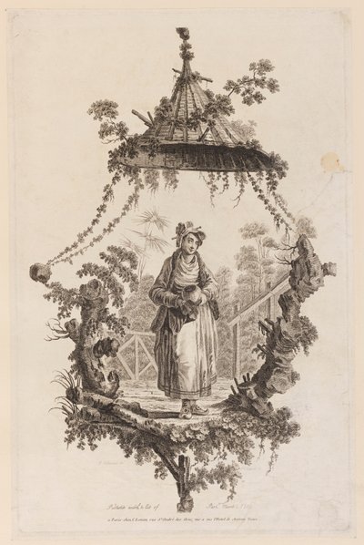 Gölgelik Altında Şekil by Jean Baptiste Pillement