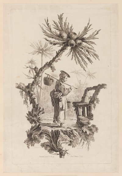 Dal Altında Sepetli Figür by Jean Baptiste Pillement