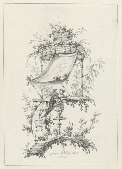 Chinoiserie tarzında süs kompozisyonu Deuxième Cahier de six Baraques Chinoises için chinoiserie tarzında süs tasarımları (seri başlığı) by Jean Baptiste Pillement