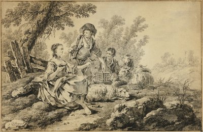 pastoral sahne by Jean Baptiste Pillement