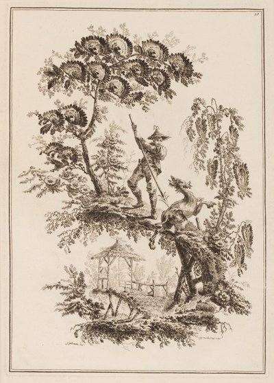 Plaka 10, "On İki Balıkçı ve Avcı Süiti"nden by Jean Baptiste Pillement