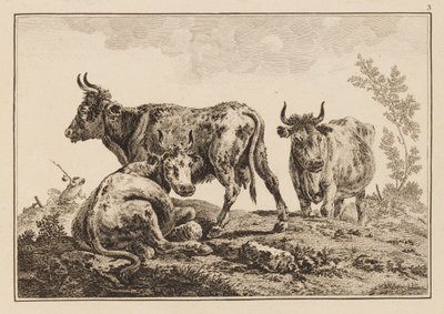 Plaka 3, "Altı Yaprak Öküz ve İnek Defteri"nden by Jean Baptiste Pillement
