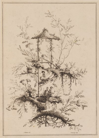 Chinoiserie Temsilleri Setinden Plaka by Jean Baptiste Pillement