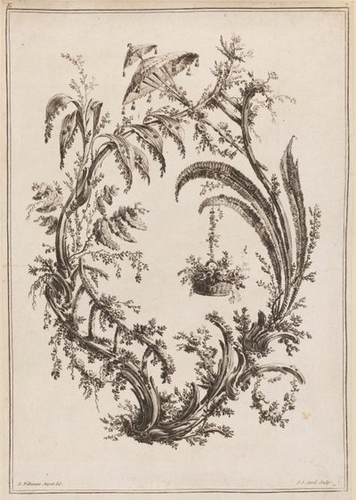 Sepetli ve Şemsiyeli Ağaçlar by Jean Baptiste Pillement