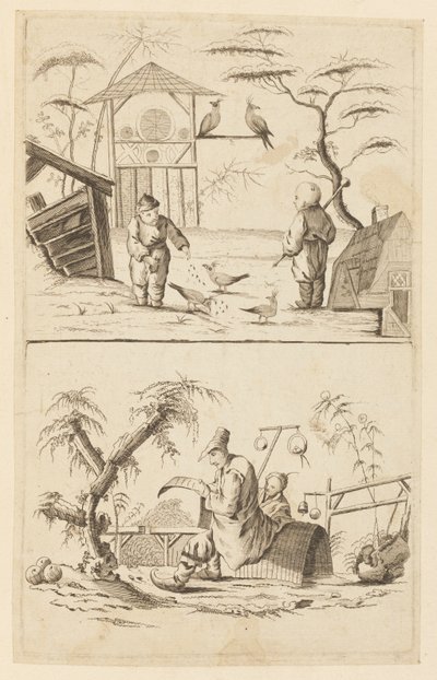 İki Çin Sahnesi by Jean Baptiste Pillement