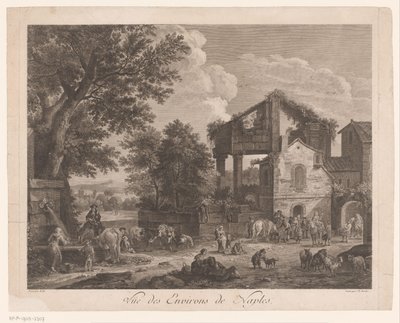 Napoli bölgesinin görünümü Vüe ​​​​des Environs de Naples (nesne üzerindeki başlık) by Jean Baptiste Racine