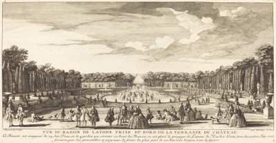 Chateau Terrace Kenarından Çekilen Bassin de Latone Görünümü by Jean Baptiste Rigaud