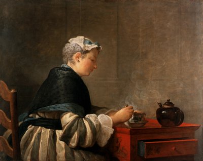 Çay İçen Bir Kadın, 1735 by Jean Baptiste Simeon Chardin