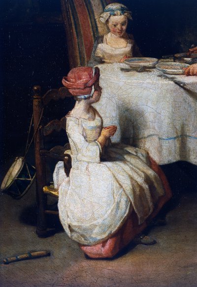 Le Benedicte, c.1740, detay (tuval üzerine yağlı boya) by Jean Baptiste Simeon Chardin