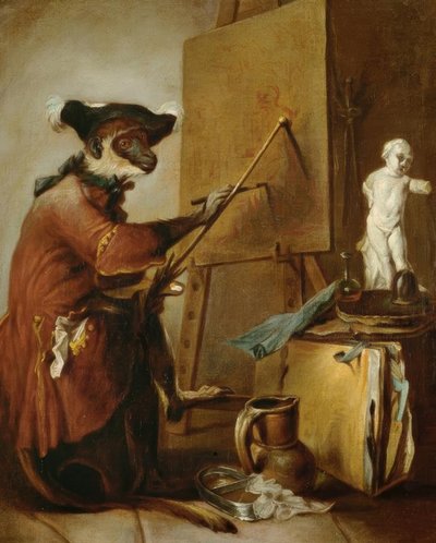 ressam maymun by Jean Baptiste Simeon Chardin