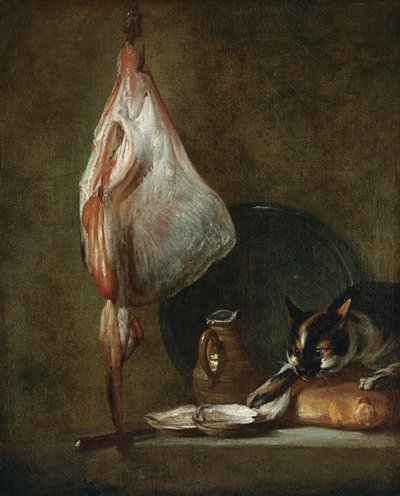 Kedi ve Rayfish ile Natürmort by Jean Baptiste Simeon Chardin