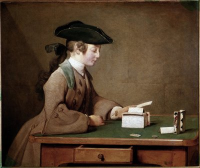 Kartlar Evi (tuval üzerine yağlı boya by Jean Baptiste Simeon Chardin