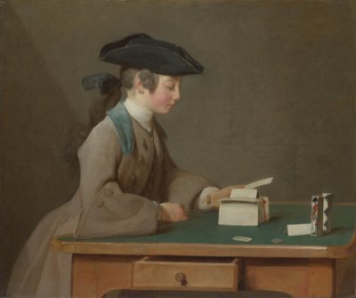 Kartlar Evi, c. 1736 by Jean Baptiste Simeon Chardin