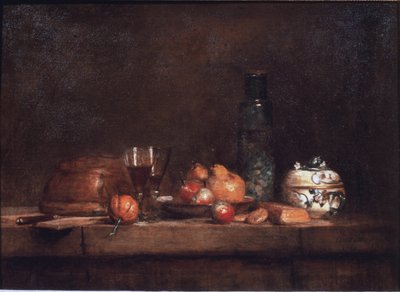 Zeytin kavanozu - Tuval üzerine yağlı boya by Jean Baptiste Simeon Chardin