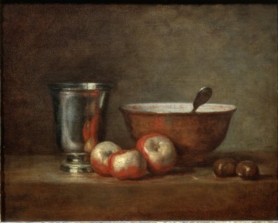 Gümüş kadeh (veya gümüş kupa) - Tuval üzerine yağlı boya by Jean Baptiste Simeon Chardin