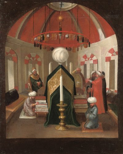 Bir padişahın mezarında figürlü bir Türk mozolesi by Jean Baptiste Vanmour