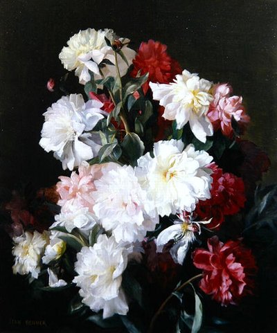 Çiçeklerin Natürmortu (tuval üzerine yağlı boya) by Jean Benner