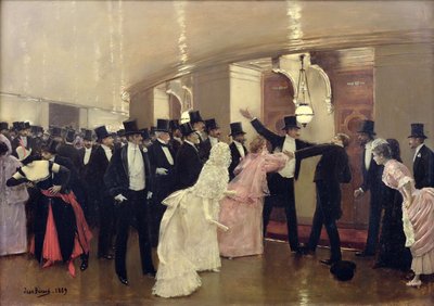 Opera Koridorlarında Bir Argüman, 1889 by Jean Beraud