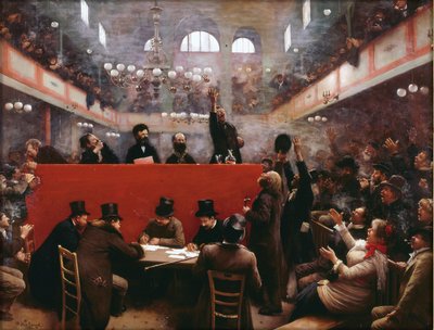 Graffard Toplantı Salonunda (Reunion a la salle Graffard) (138, boulevard de Menilmontant, Paris) Beraud, Jean (1849-1936) by Jean Beraud
