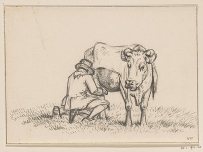 Bir inek sağılıyor by Jean Bernard