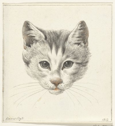 Mum ışığında önden görülen bir kedinin başı by Jean Bernard