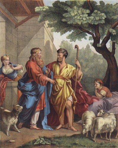 Yakup ve Laban Antlaşması by Jean Bernard after Restout