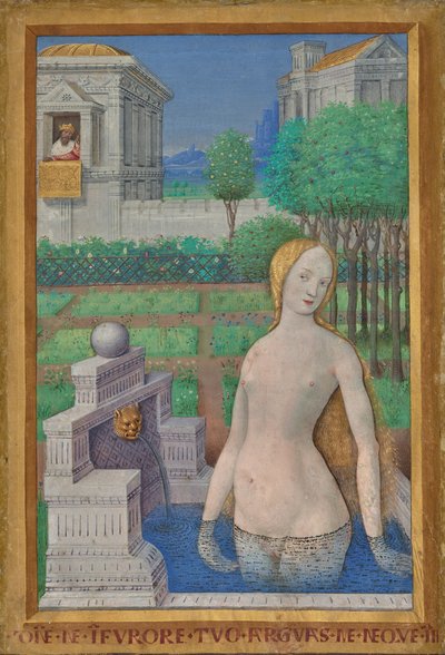 Louis XII Saatlerinden Bathsheba Yıkanması by Jean Bourdichon