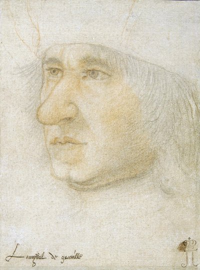 Louis Malet de Graville (1438-1516), Fransa Amirali par Bourdichon, Jean (1457-1521) portresi. Kağıt üzerinde siyah tebeşir ve iyimser, boyut : 16,9x12,7, 15. yüzyıl sonu, Devlet İnziva Yeri, St. Petersburg by Jean Bourdichon