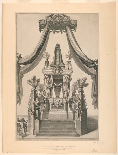 Avusturya Maria-Theresa Katafalk, Notre Dame, Paris by Jean Bérain, the Elder