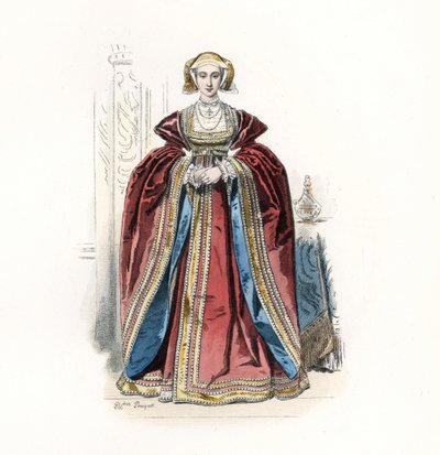 Hans Holbein'den sonra İngiltere Kralı VIII.Henry'nin karısı Cleves'li Anne by Jean Charles (1800 79) Pauquet