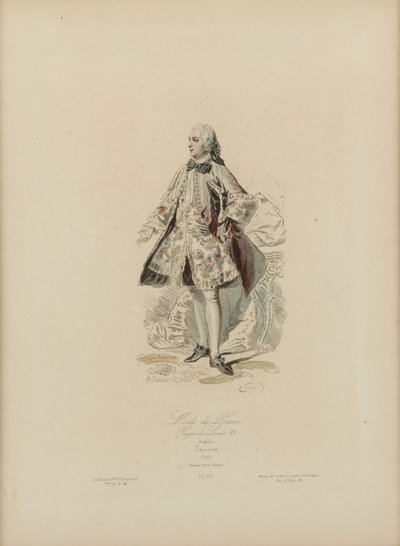 Paris modası: Louis XV'in saltanatı (el renkli gravür) by Jean Charles (1800 79) Pauquet