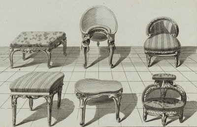 Tabourets, Bidets de Toilette, Marchepied, 1770
