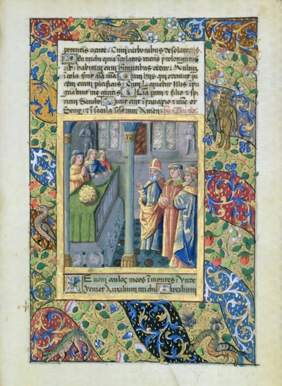 Bayan Lat. Q.v.I.126 Louis dOrleans Saatlerinden Altın Post Nişanı, 1469 by Jean Colombe