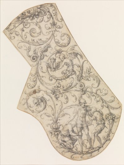 Bir Geçit Töreni Zırhının Sağ Kolluğu için Tasarım, yaklaşık. 1555. by Jean Cousin the Elder.