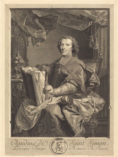 Claudius de Saint-Simon, Metz Prensi-Piskoposu by Jean Daullé after Hyacinthe Rigaud
