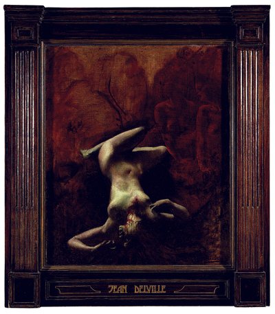 Le Crime (tuval üzerine yağlıboya) by Jean Delville